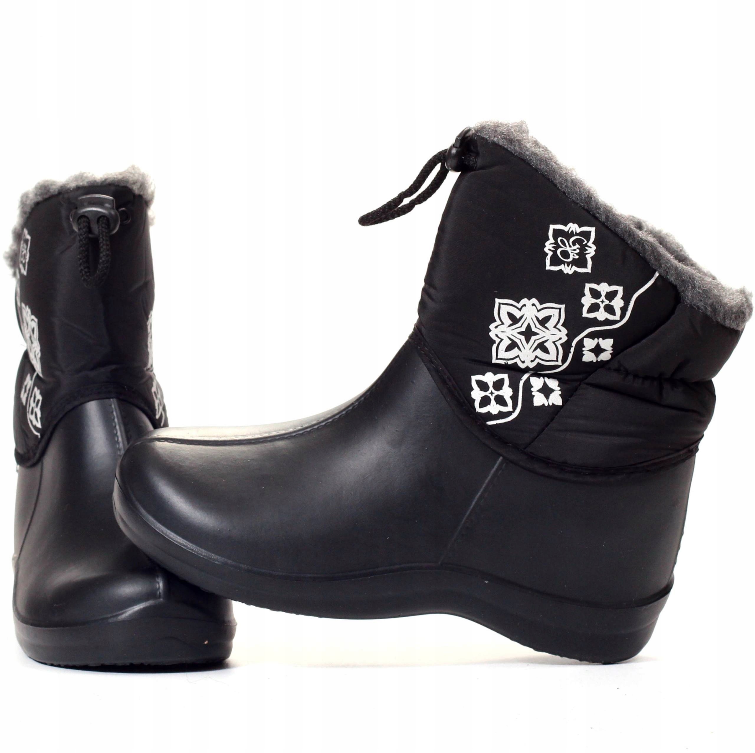 ŚNIEGOWCE BUTY DAMSKIE ZIMOWE OCIEPLANE WODOODPORNE KALOSZE Wzór dominujący bez wzoru