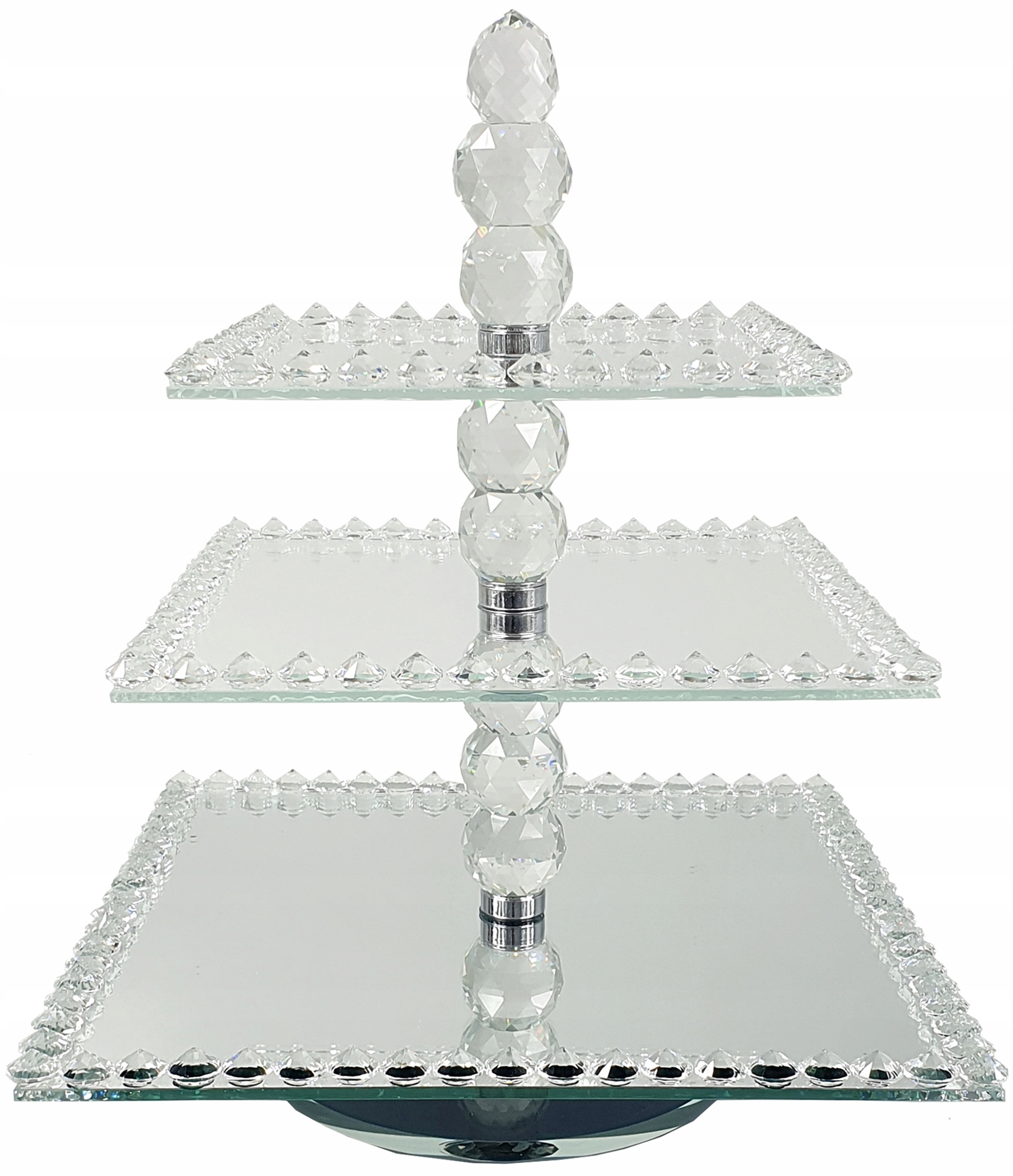 Sklenená Miska Na Koláče A Ovocie Zrkadlová Otočná