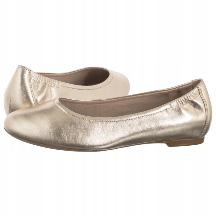 Dámské baleríny Caprice Zlaté 9-22111-44 978 Lt.Gold Metal Zlaté