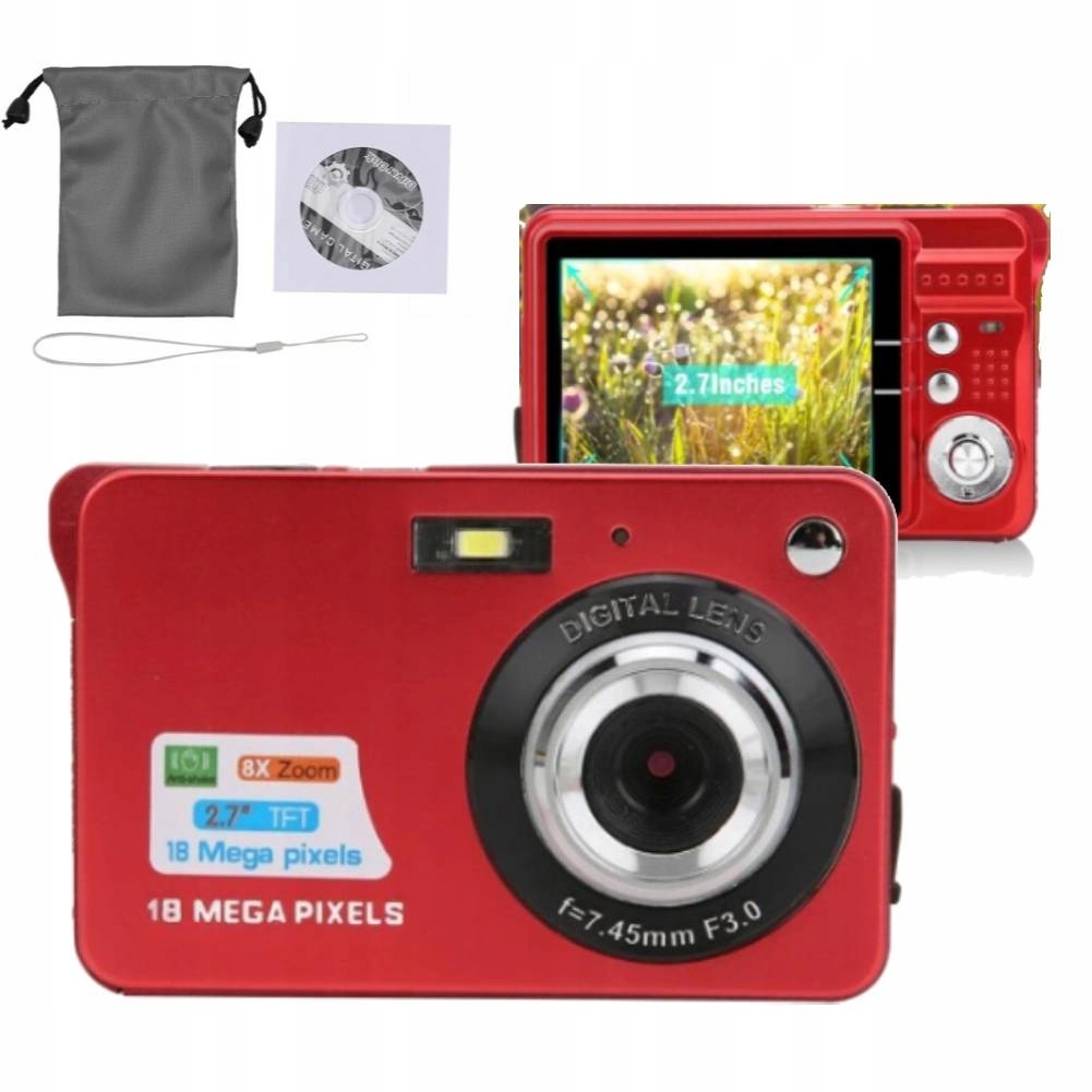 Digitální Fotoaparát Hd Přenosný 5MP Fotoaparát Se Zoomem 8X LCD 2,7 Palce S Mikrofonem