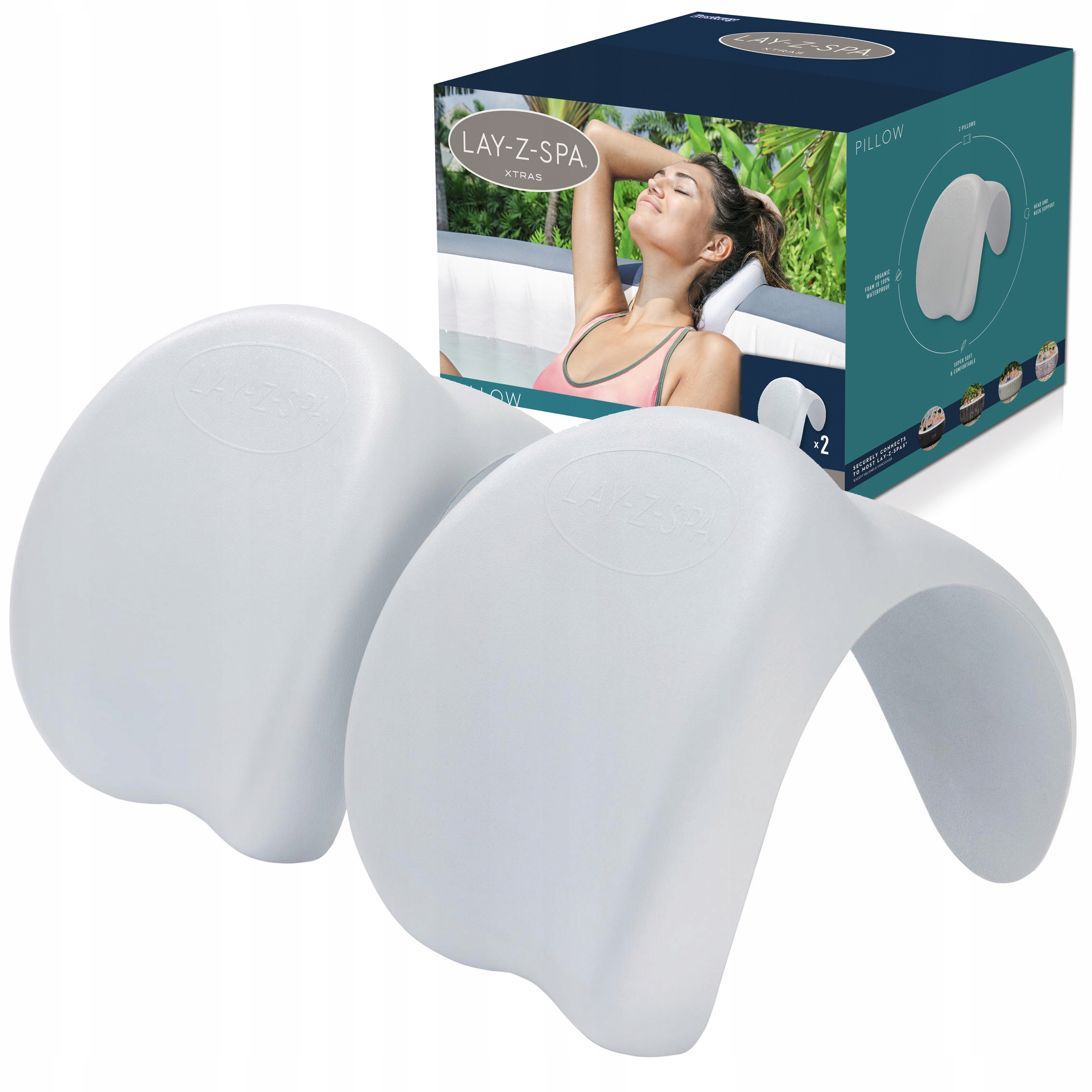 2 x Polštář Opěrka Hlavy Do Spa Jacuzzi Bestway 60307