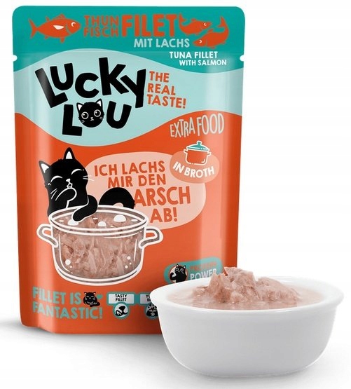 Levně Lucky Lou Extrafood Tuňák & losos ve vývaru kapsička Set 12x70 g