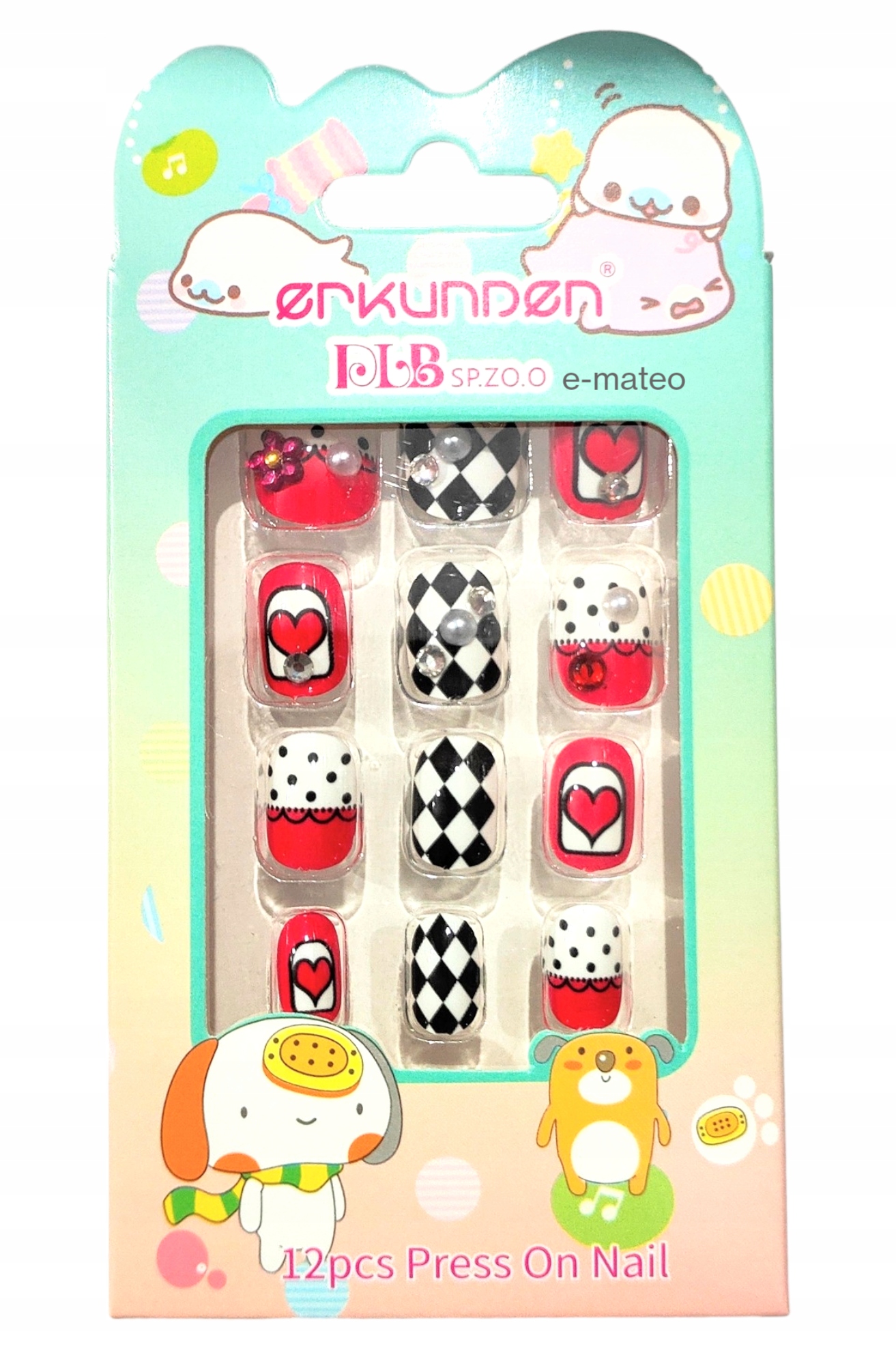 SZTUCZNE PAZNOKCIE TIPSY DLA DZIECI SAMOPRZYLEPNE