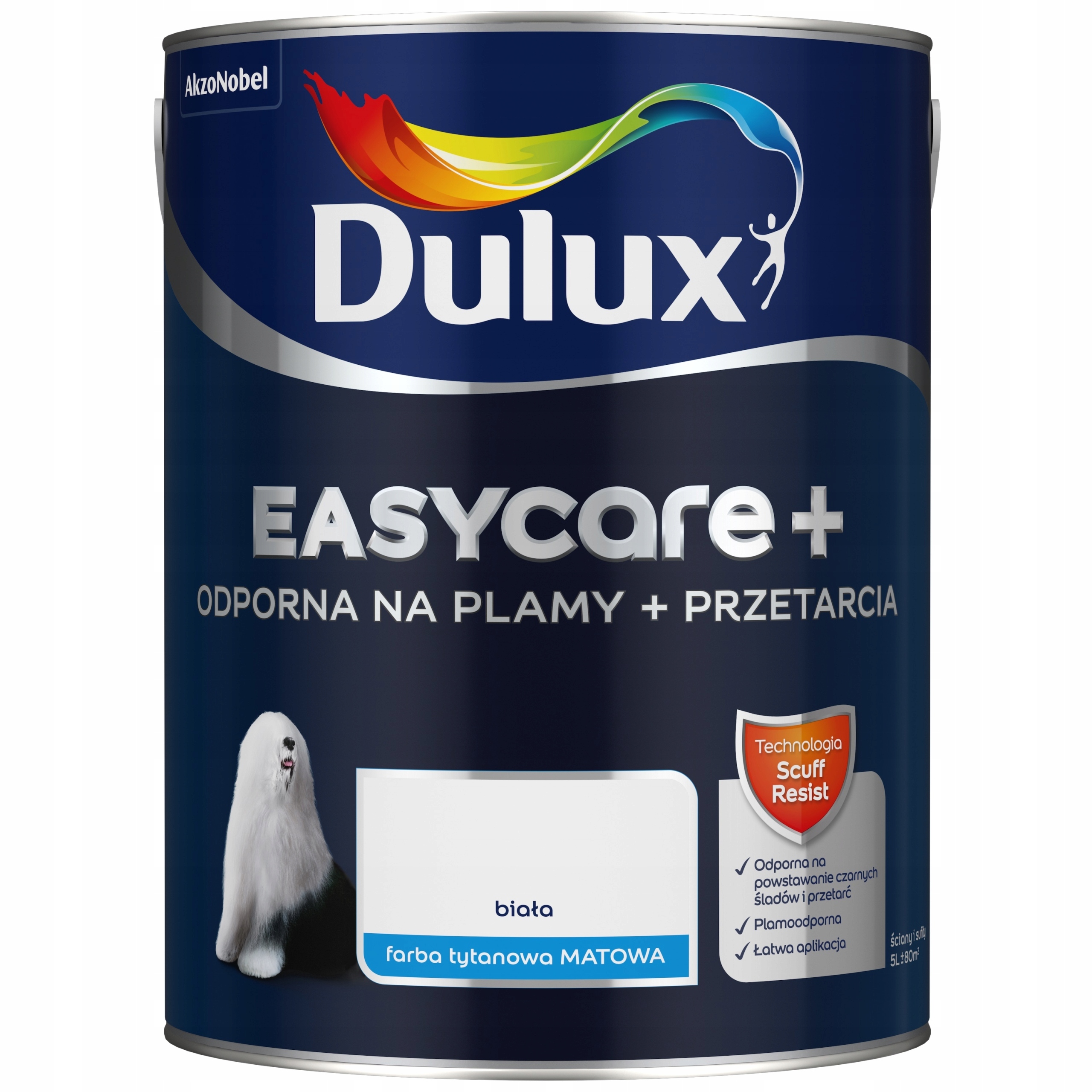 Titánová Farba Dulux Easycare+ Škvrny A Odreniny Biela 5 L