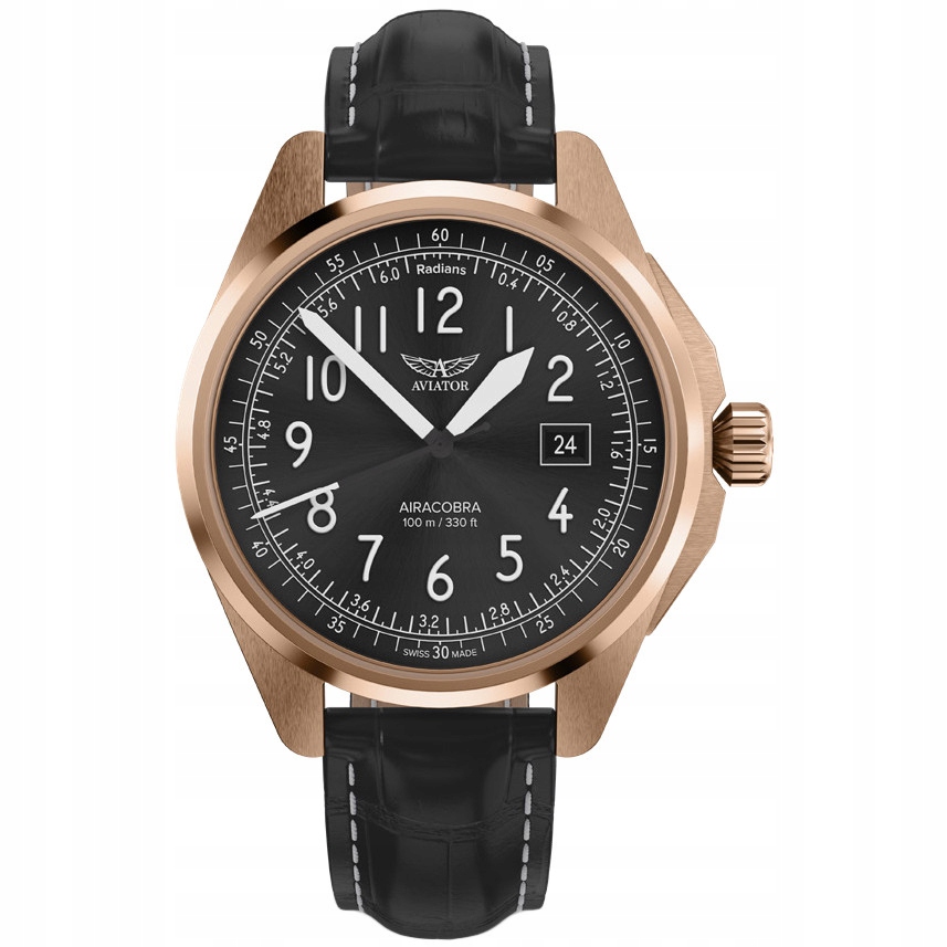Zegarek Męski Aviator V.1.38.2.322.4 czarny pasek