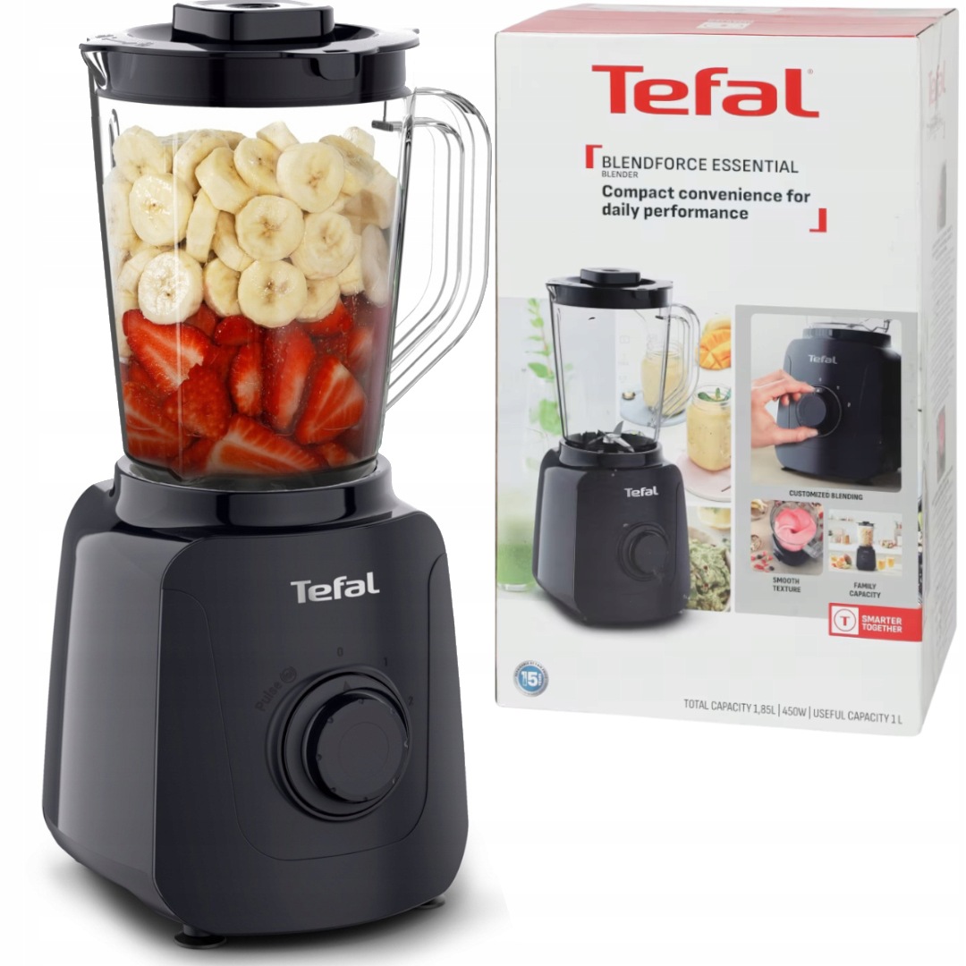 Blender Kielichowy Tefal 450W 1,85L Kruszenie Lodu Koktajle Soki Szejki