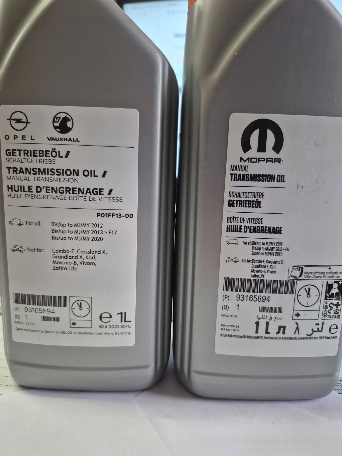 Olej przekładniowy Gm 93165694 1940004 M32/F40/F17 Mopar