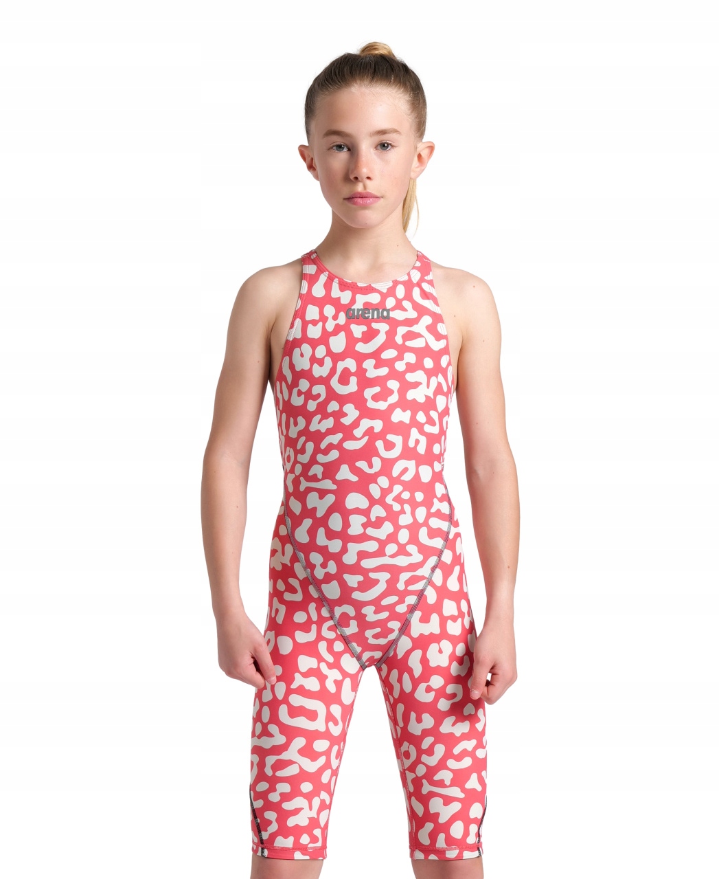 Strój startowy Arena St Next Le Ob Junior Leopard Leopard Skin Geranium 10-