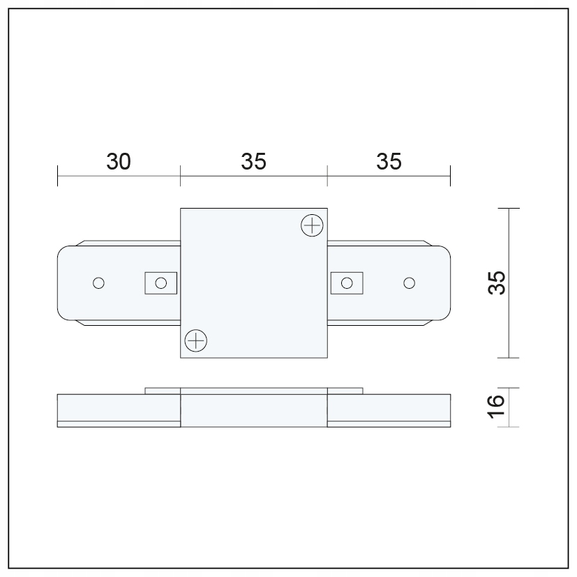 Łącznik Prosty do Szynoprzewodów BIAŁY Maksymalna moc pojedynczego źródła światła 0 W