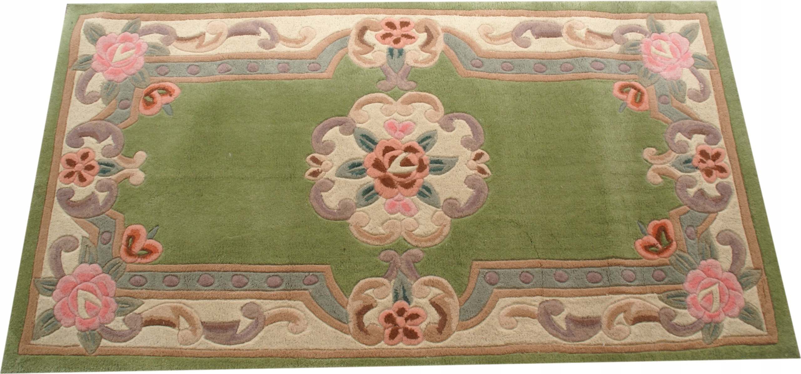 Wełniany dywan typu Aubusson 80x150 zielony (Aubusson_carpet_150x80