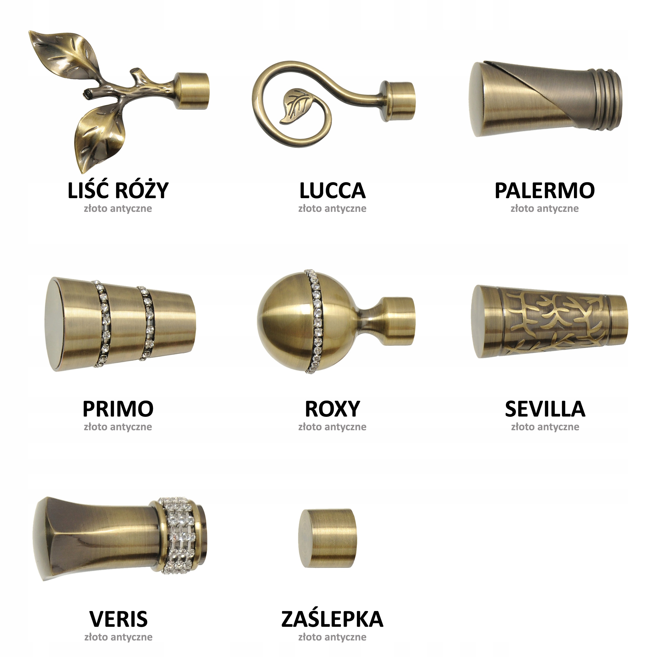 Karnisz ścienny 290 bez żabek 3 kolory SOLID MID Kolor srebrny złoty