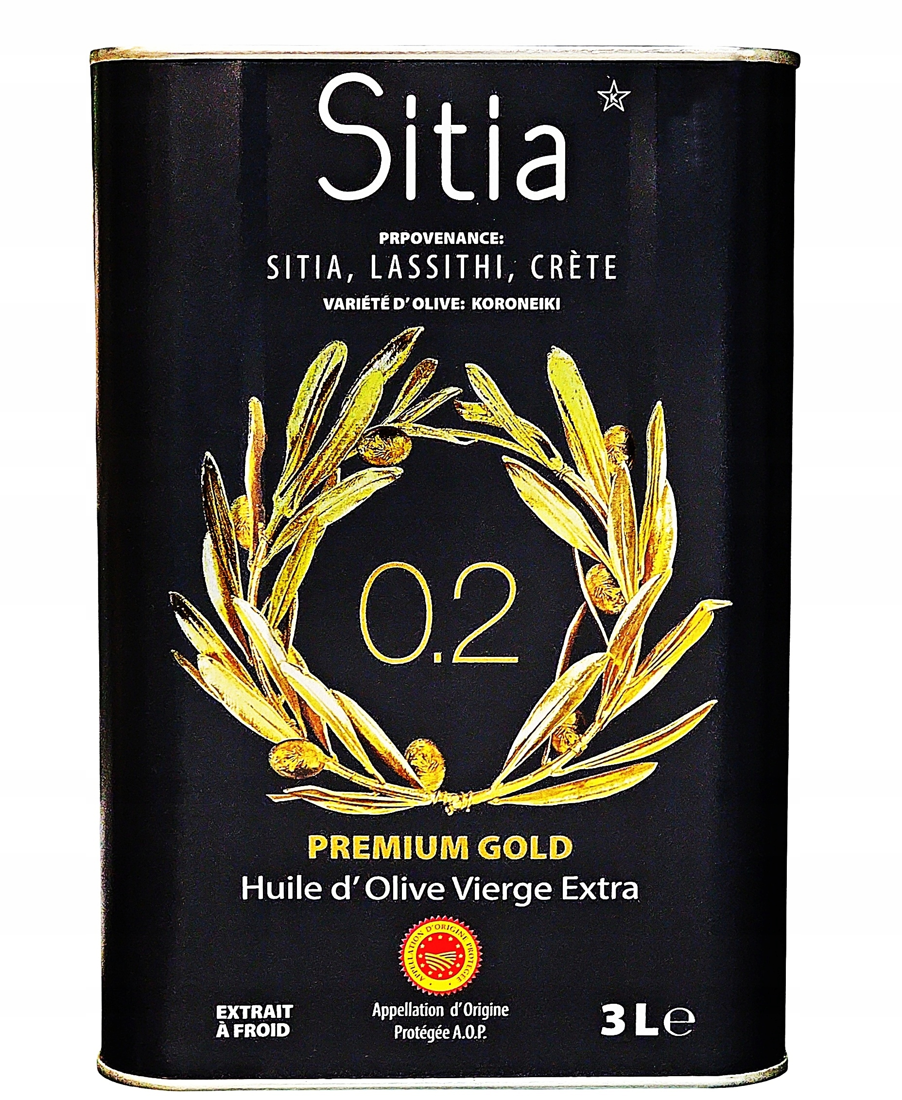 P.d.o. Sitia 0.2 Premium Gold oliwa z oliwek 100% Koroneiki 3L