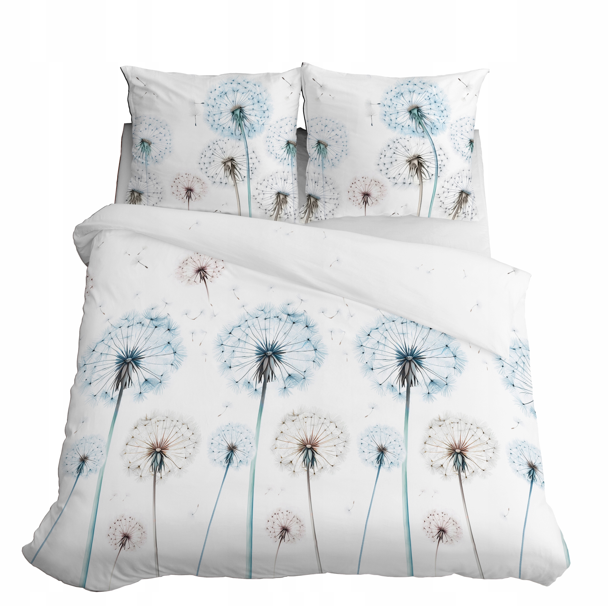 Pościel Satynowa satyna bawełniana 220x200 cm bawełna 100% Dmuchawce jasna