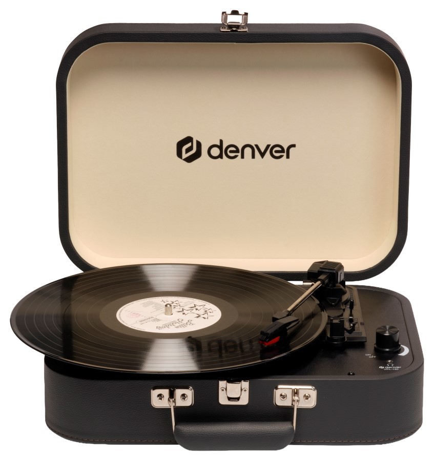 Gramofón v retro puzdre s vstavanými reproduktormi Denver VPL-130DGR