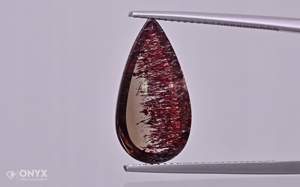 Jahodový křemen mělký slzný 19x10 mm