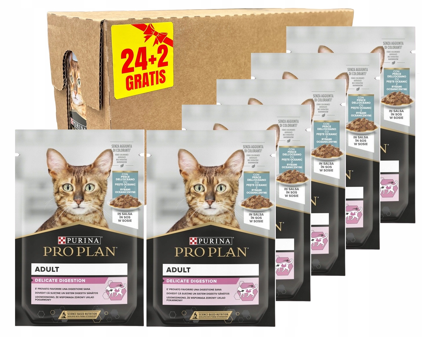 Purina Pro Plan Delicate z Rybą Oceaniczną 24+2 (26szt.) 2,21kg