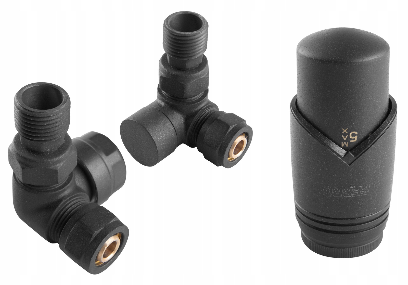 Dekoratívny Axiálny Termostatický Set 1-2", Antracitový