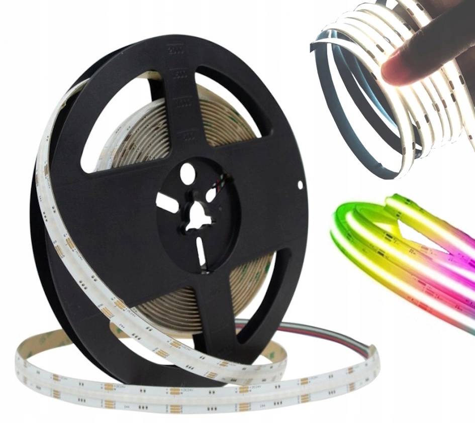Led pásik Jednotný Cob pásik RGB+6000K Biela Studená 896/m 24V 20W/m IP20 5m