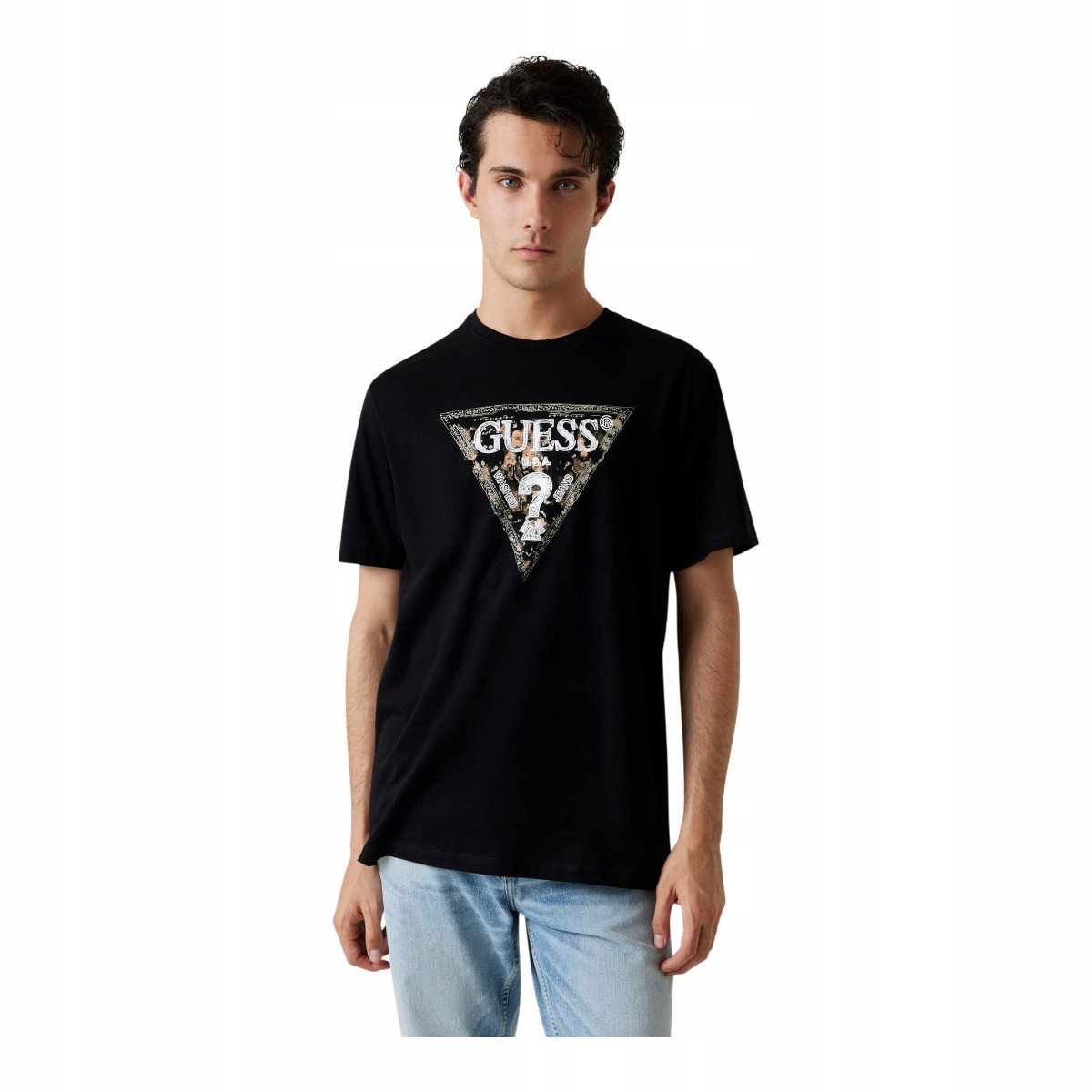 Pánské Tričko Guess Ss Cn Guess Triangle Black rL