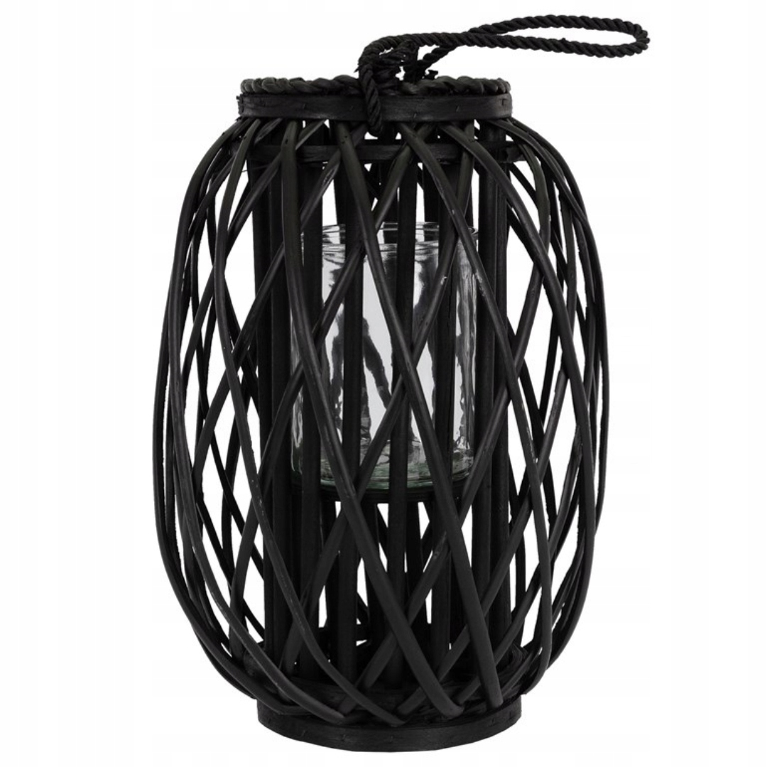 ProGarden KO-438002020 Lucerna na svíčku pletená vrba 40 cm černá