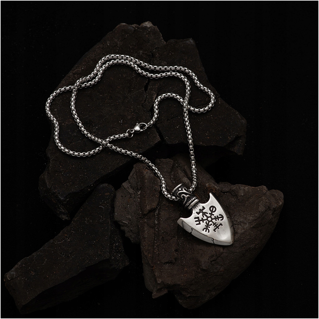 Naszyjnik męski łańcuszek z ZAWIESZKĄ VALKNUT kostka VIKINGS stal 316L Kod producenta SZ0122B