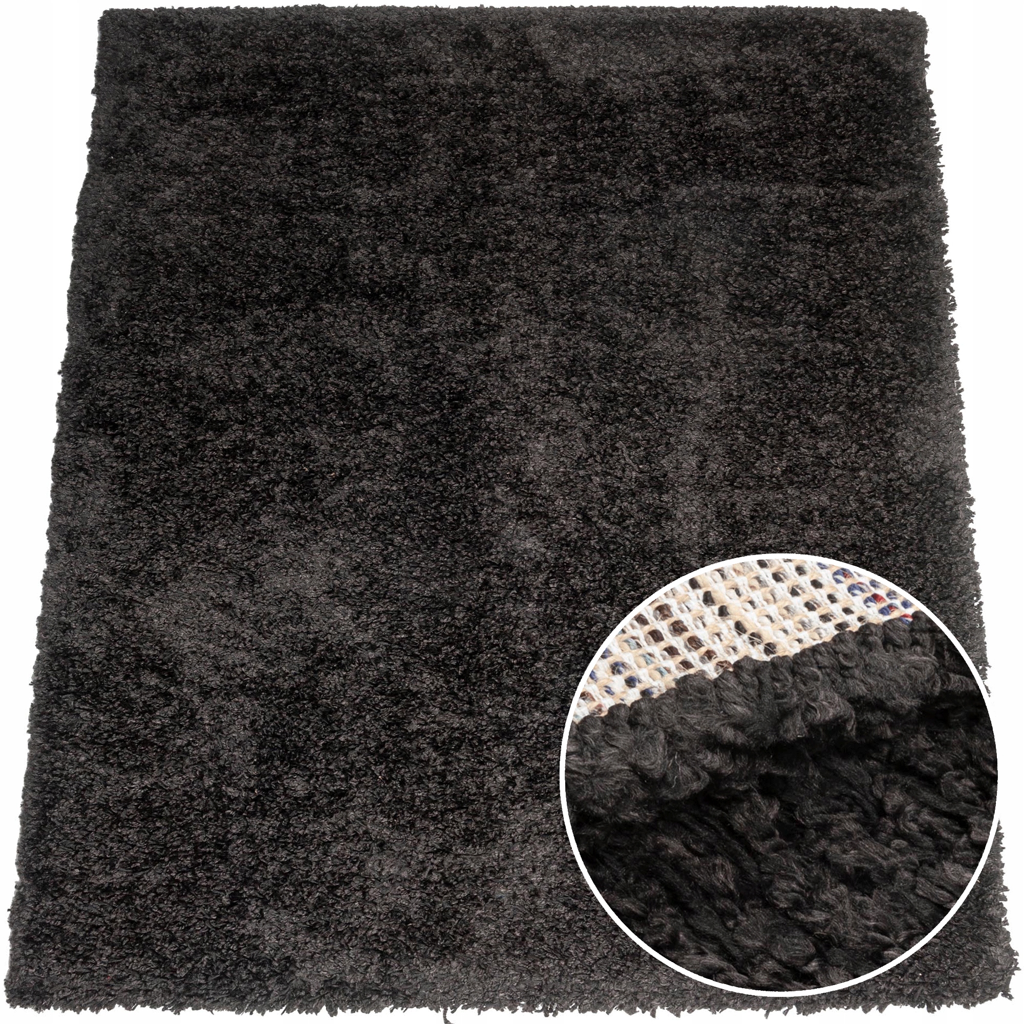 

Miękki Dywan Shaggy Wysoki 80x140 cm Czarny