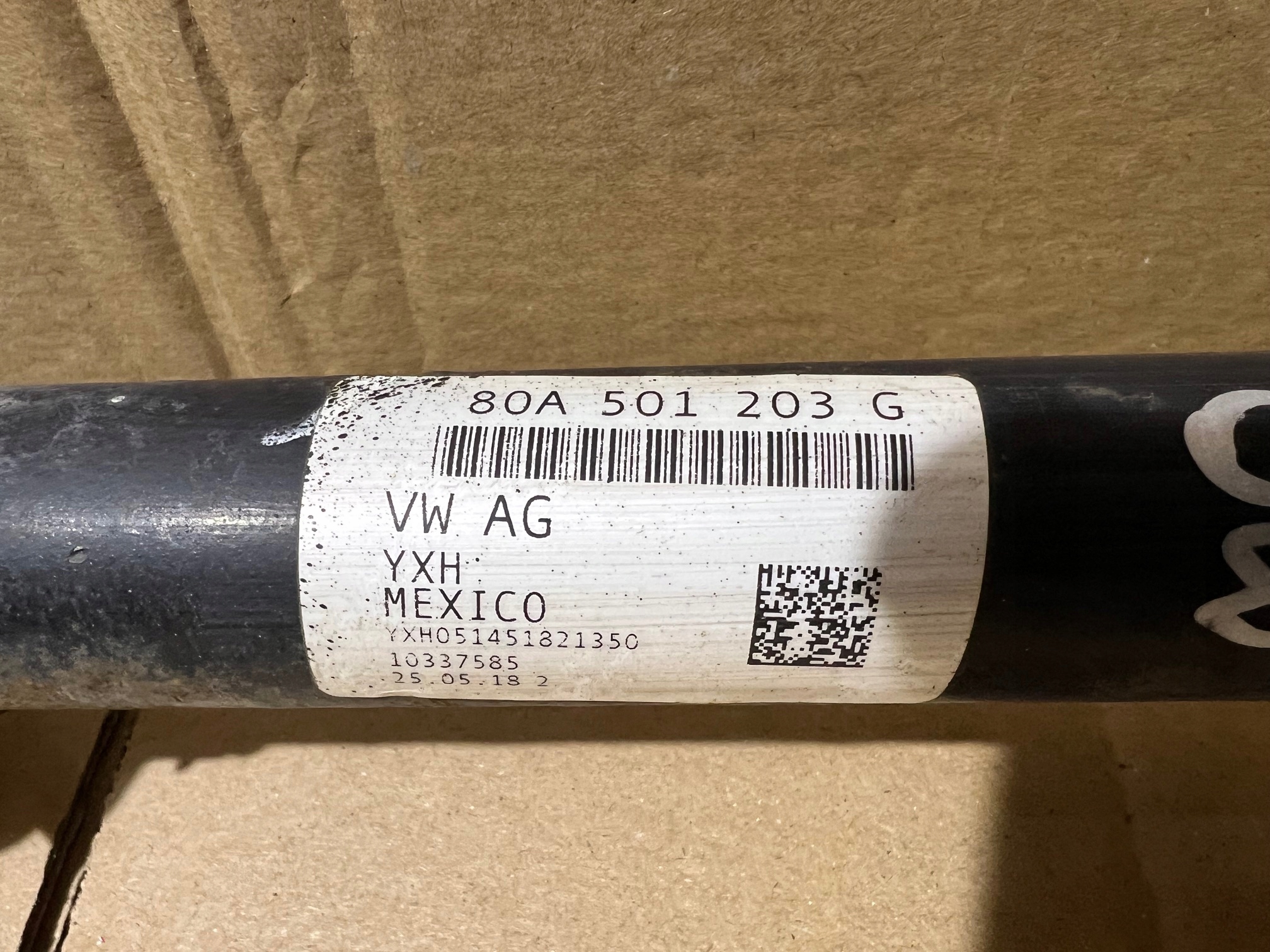 AUDI Q5 80A 2.0 TFSI semi-axis left rear left rear part 80A501203G