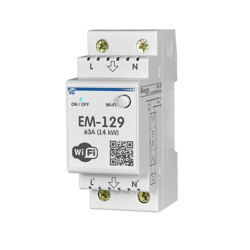 Wi-Fi relé 63A na Din lištu EM-129 Novatek Elektro
