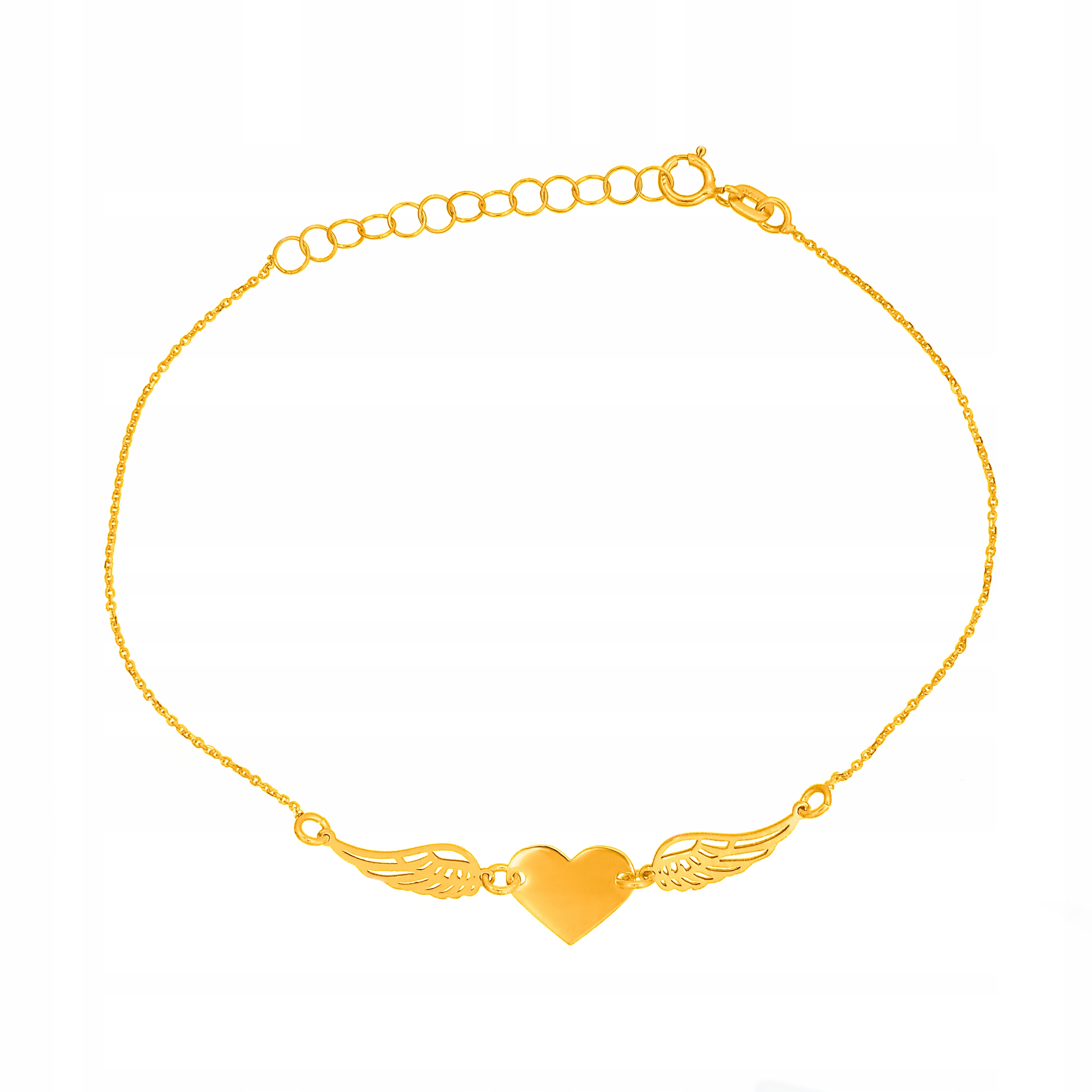 

Złota Bransoletka 333 Serce Skrzydła Anioła Grawer