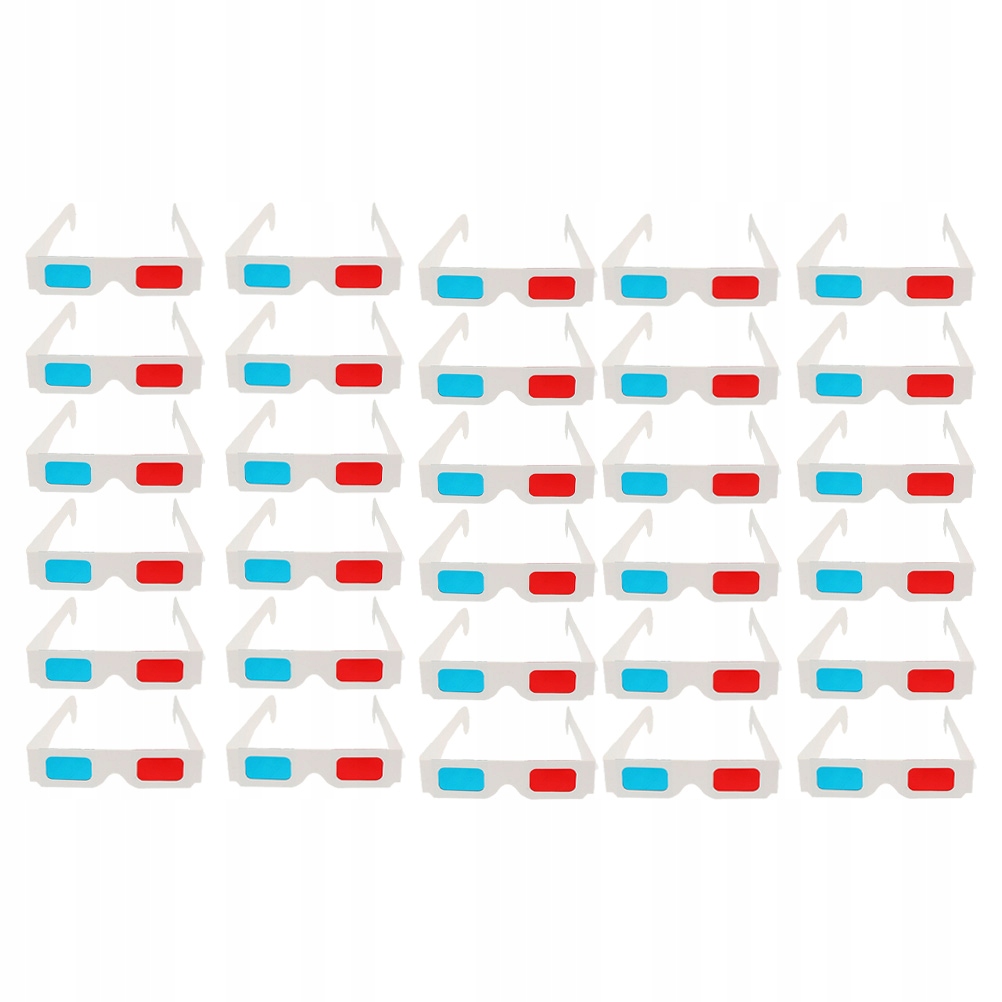 PAPIEROWE OKULARY 3D BIAŁY 30 SZT