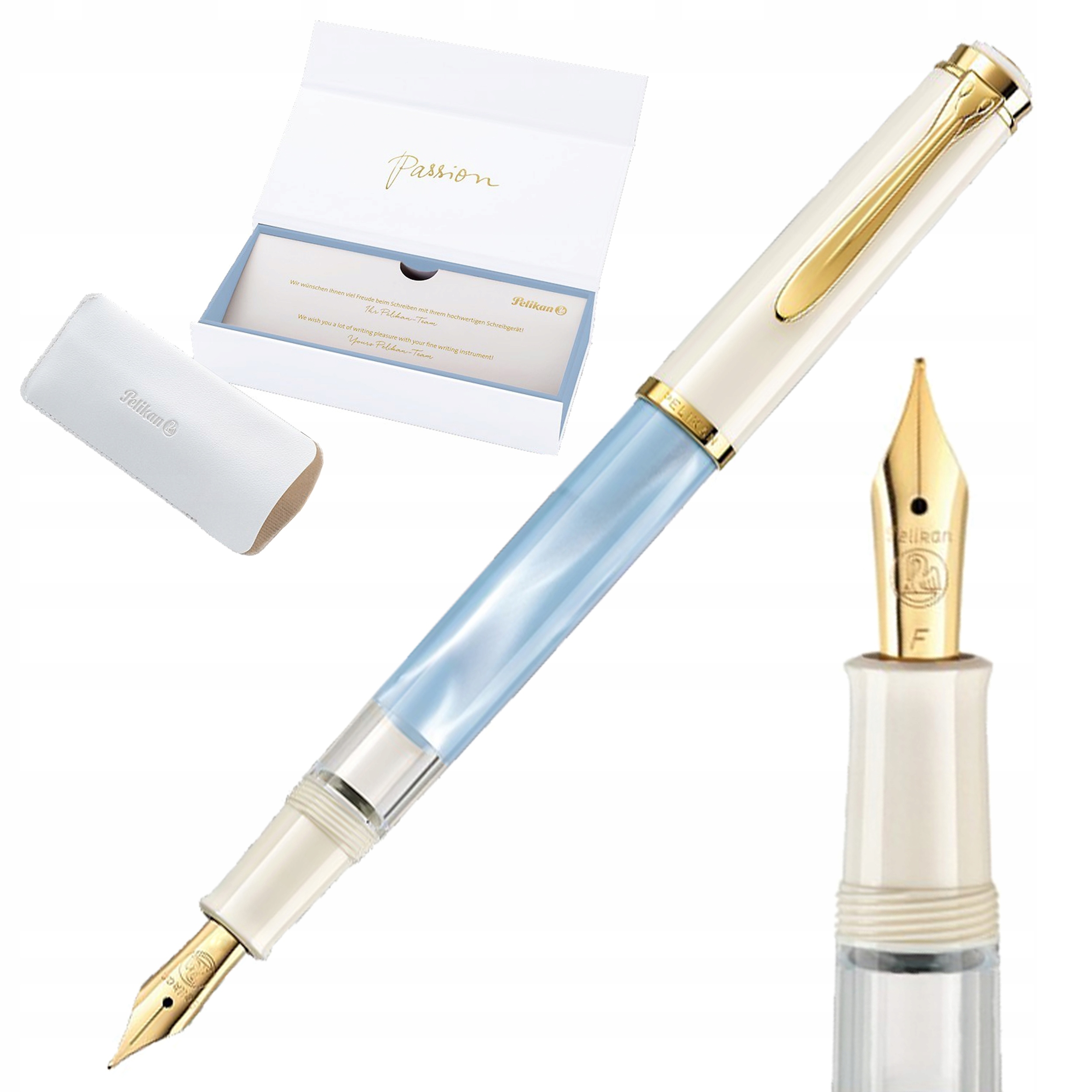 Pióro Wieczne Classic M200 F Pastel Blue Pastel Blue Etui Pelikan