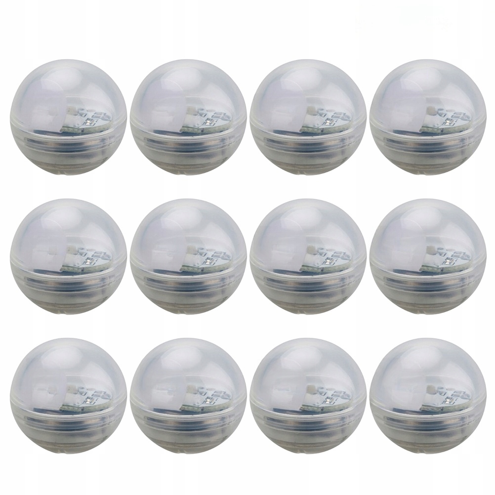 12 SZT. PRZEZROCZYSTE KULE LED ŚWIETLNE DO BASENU I DEKORACJI