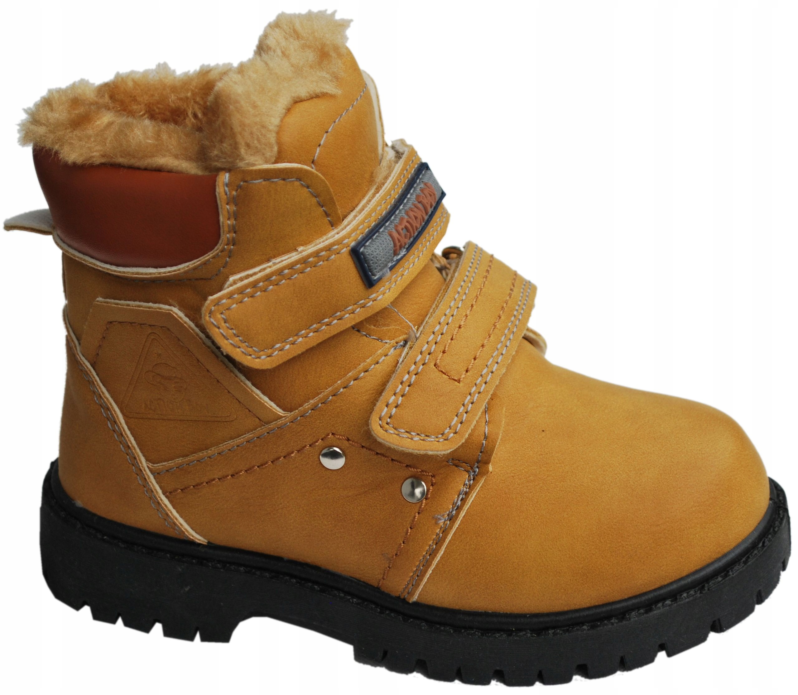 ТЕПЛЫЕ САПОГИ ботинки на толстой рельефной подошве, НА ЛИПУЧКЕ МЕХ р. 28 / 17,5 см