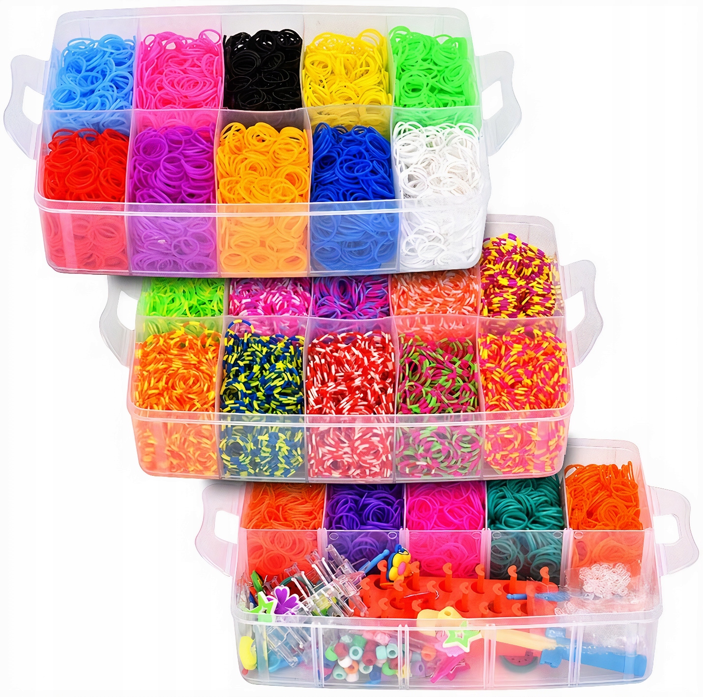 GUMKI DO ROBIENIA BRANSOLETEK ZESTAW GUMEK XXXL 15000 szt KORALIKI PREZENT Kod producenta Loom Bands 15000 szt