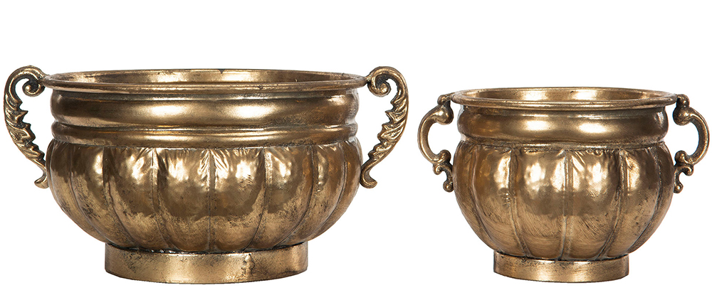 2 ks Kvetináč v tvare Pohára, zlaté elódie