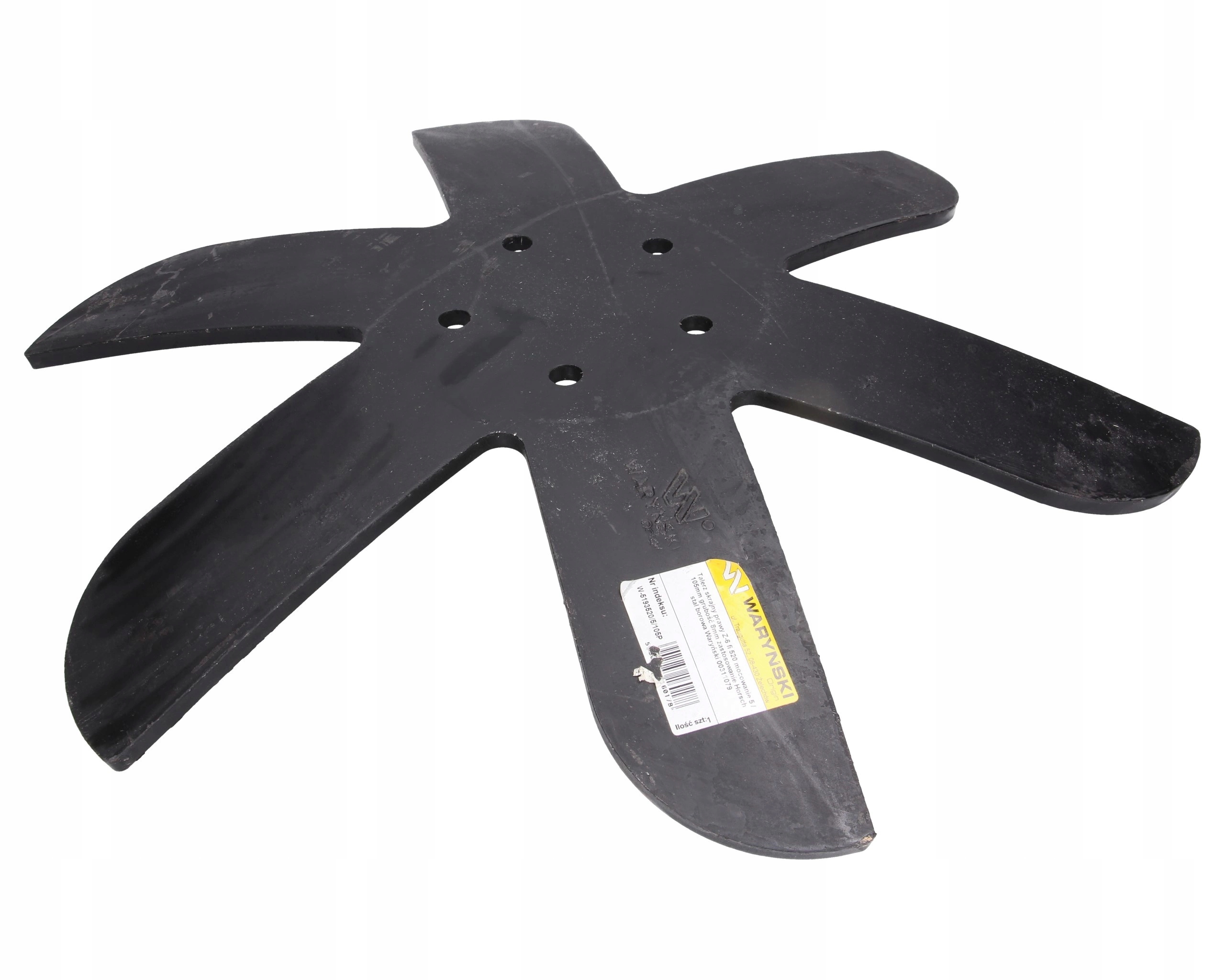 Pravý krajní talíř Z-6 fi 520 s uchycením 5 105 mm 8 mm Horsch