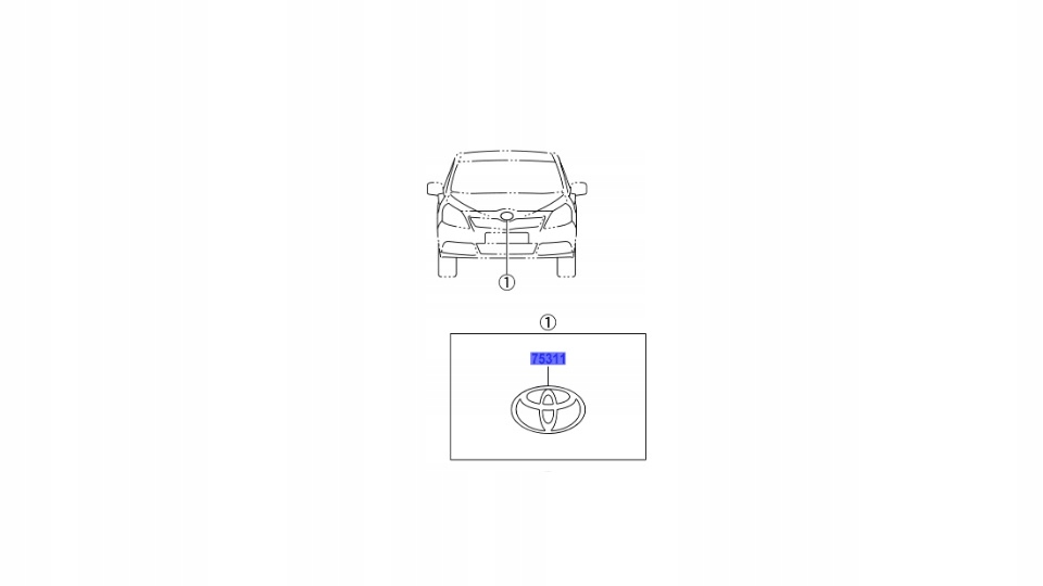 TOYOTA OE 75311-0F030 EMBLEMAT PRZÓD Marka Toyota