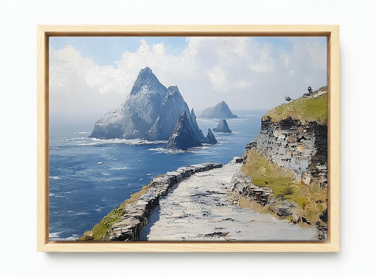 Obraz Rám Americký Box Krajina Irsko Pobřeží Hory Skály Pohled 60x40