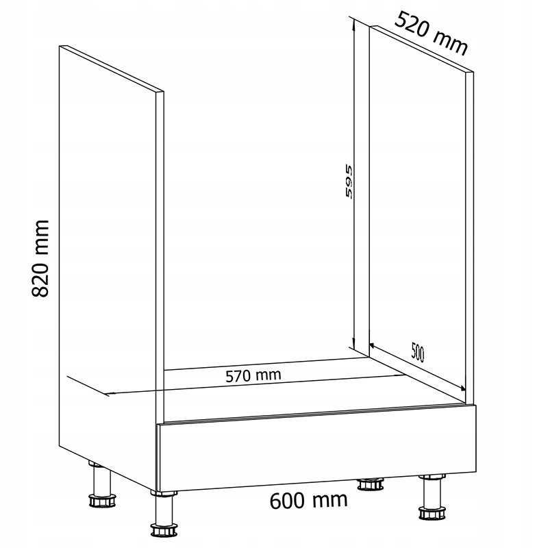 Szafka pod piekarnik 60 biała ASPEN D60ZK Gała Kod producenta ASPEN D60ZK