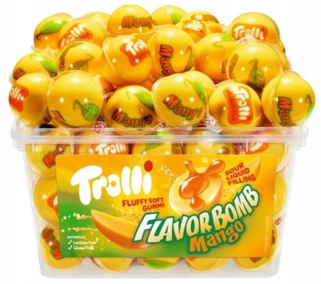 Levně Trolli Želé Bonbony s náplní s příchutí manga 1128 g 60 ks