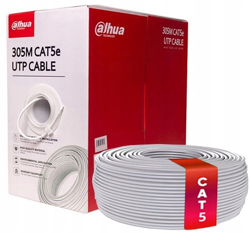 Kabel Skrętka Utp KAT.5E 100% Miedź Dahua 100m