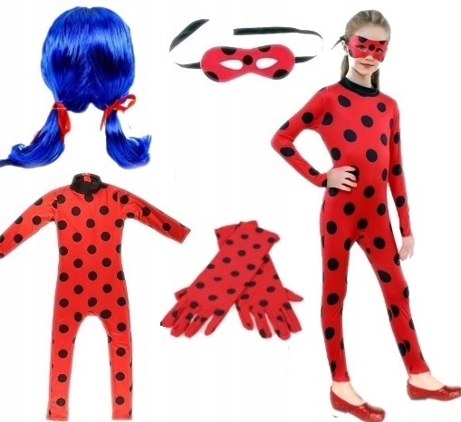 STRÓJ BIEDRONKA KOSTIUM BIEDRONKA OWAD PERUKA NIEBIESKIIE WŁOSY M 110-122 Marka inna marka