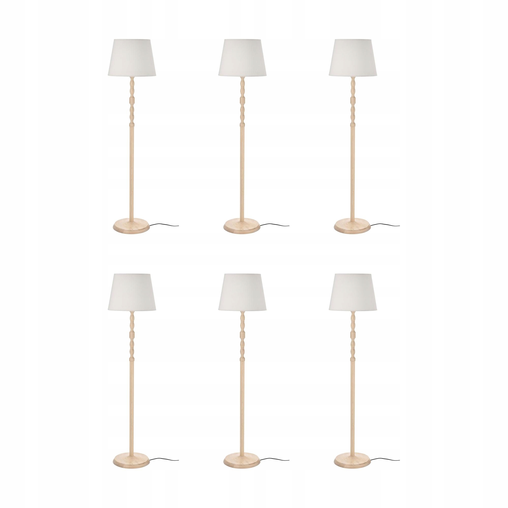 6 szt. Kinnahult Lampa podłogowa jesion/biały 150 cm