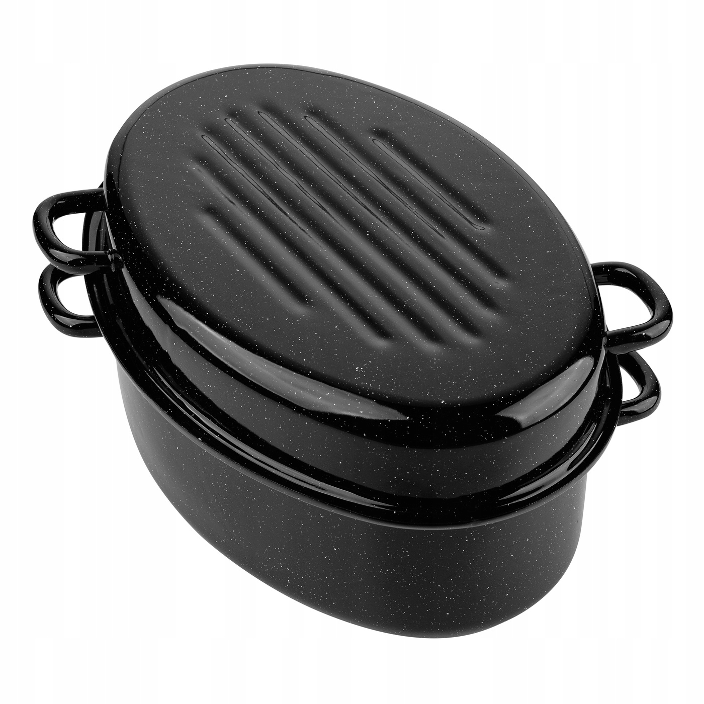 Brytfanna gęsiarka na indukcję Emalia Pleszew 7 l Kolor czarny