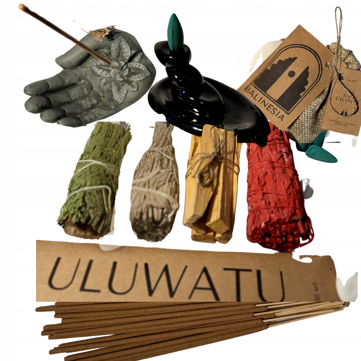 Veľký set kadidlového podstavca Palo Santo Dračia krv Aromalampa Backflow