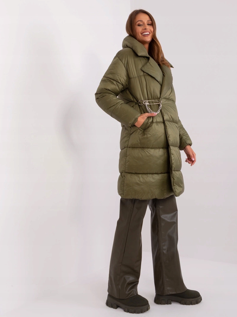 Péřová Bunda S Límcem TR8310 Khaki M (38)