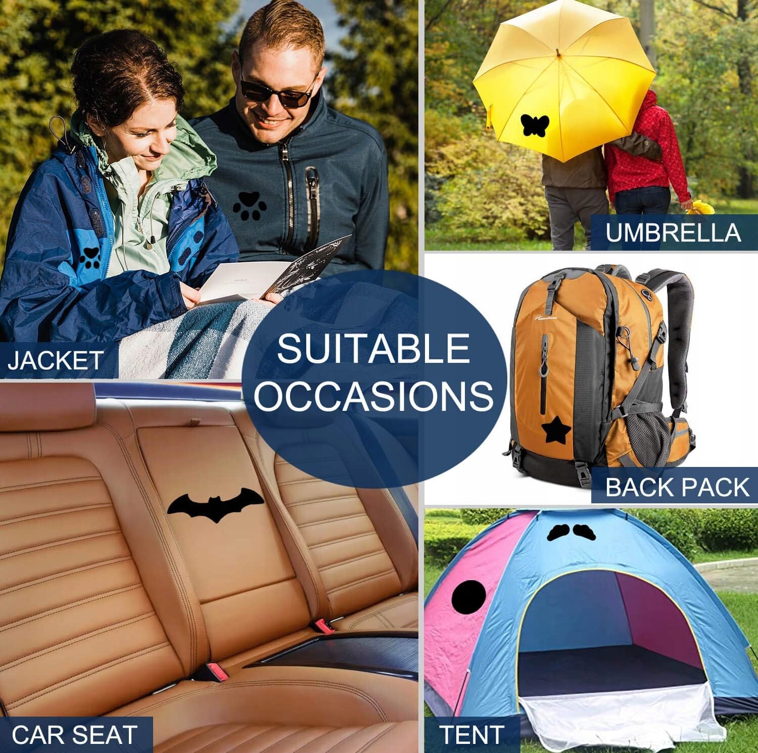 Łata do Naprawy Kurtek Puchowych SAMOPRZYLEPNA 7 ŁATKI na Spodnie Marka Little Angel