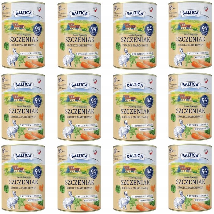 Baltica Mokra karma dla szczeniaka Królik z marchewką Monoprotein 12x400g