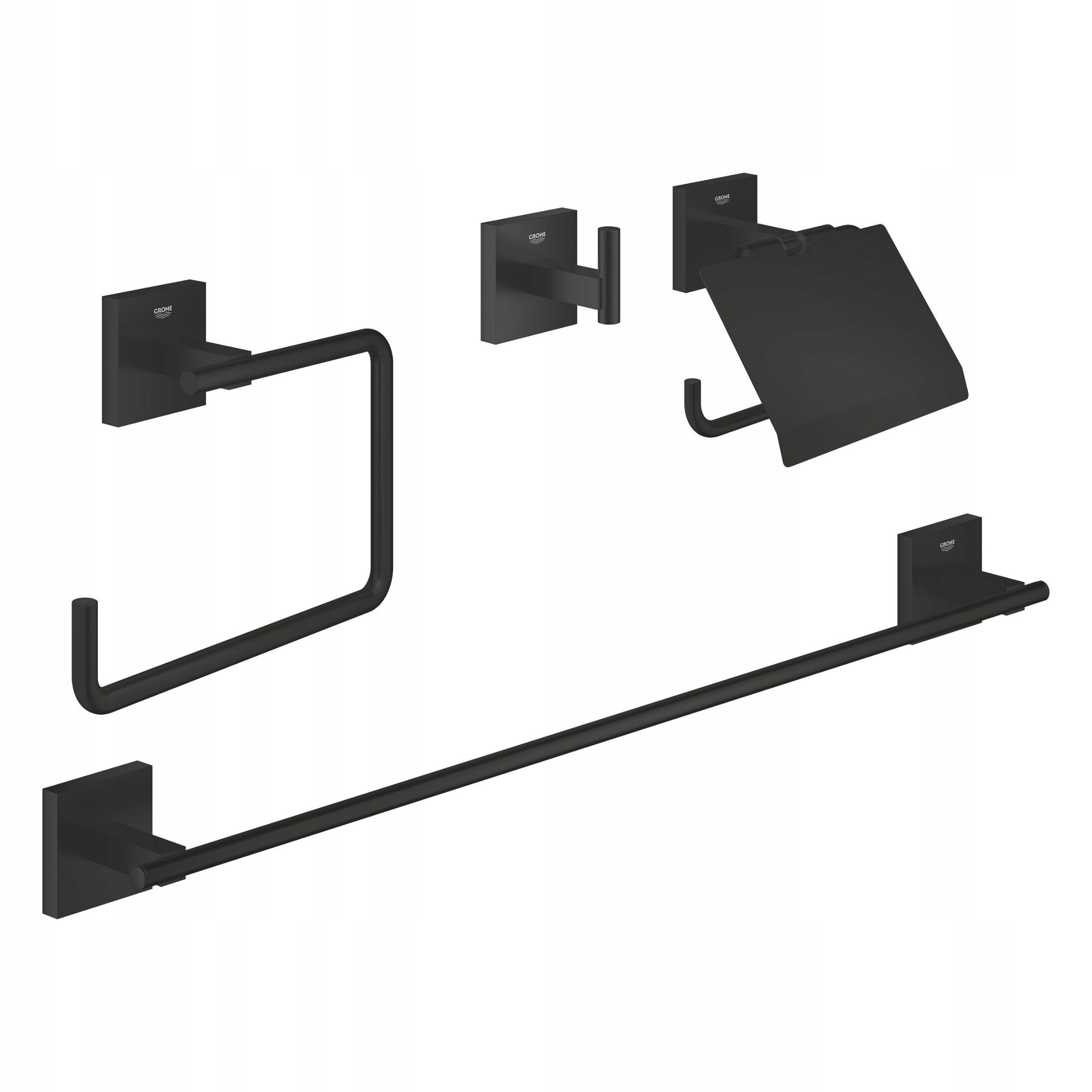 Grohe Zestaw akcesoriów łazienkowych 4w1 czarny mat Start Cube 411152430