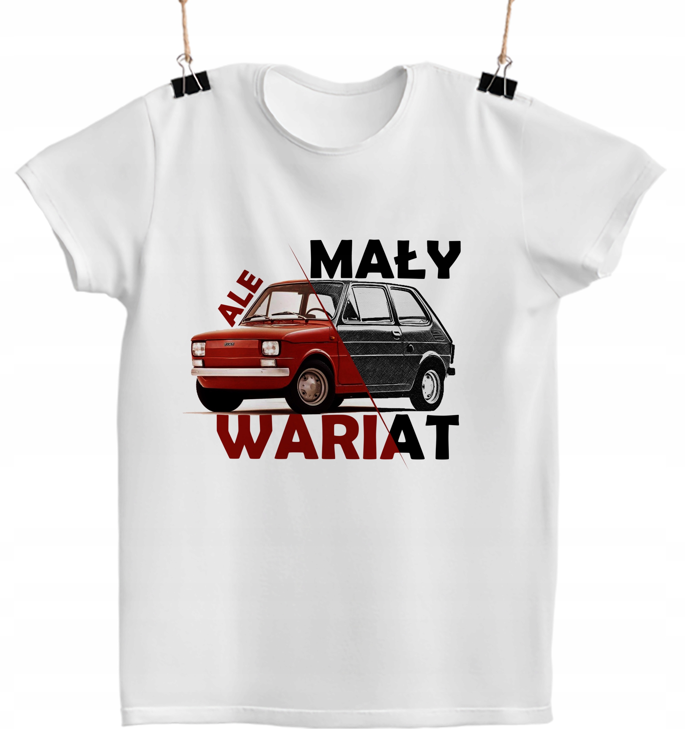 

Koszulka Maluch Fiat 126p Mały ale Wariat